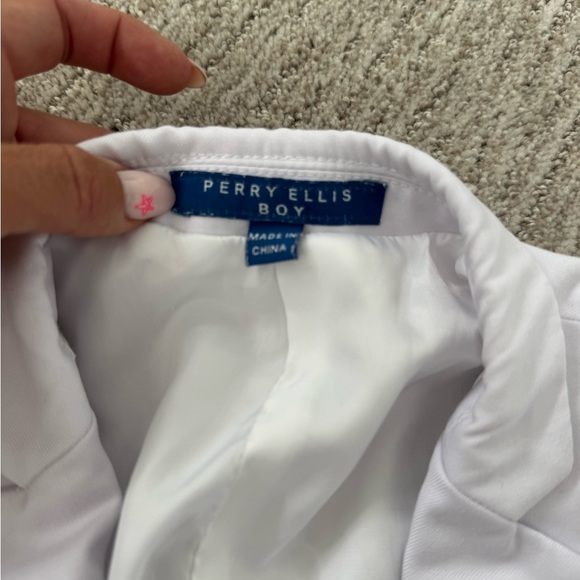 Perry Ellis white size 8 boys tuxedo jacket - Picture 2 of 8